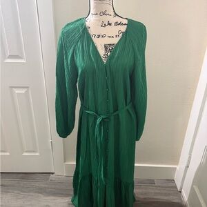 H&M Green Wrap Tiered Sundress